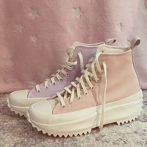 NWT Converse run star hike try-panel pastel pink and purple sneakers, size 9